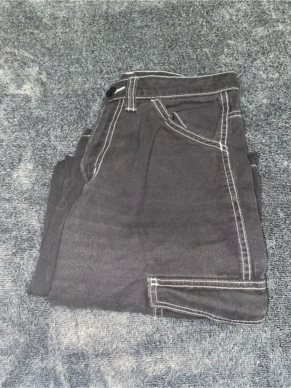 H&M Black Pants with White Contrast Stitching